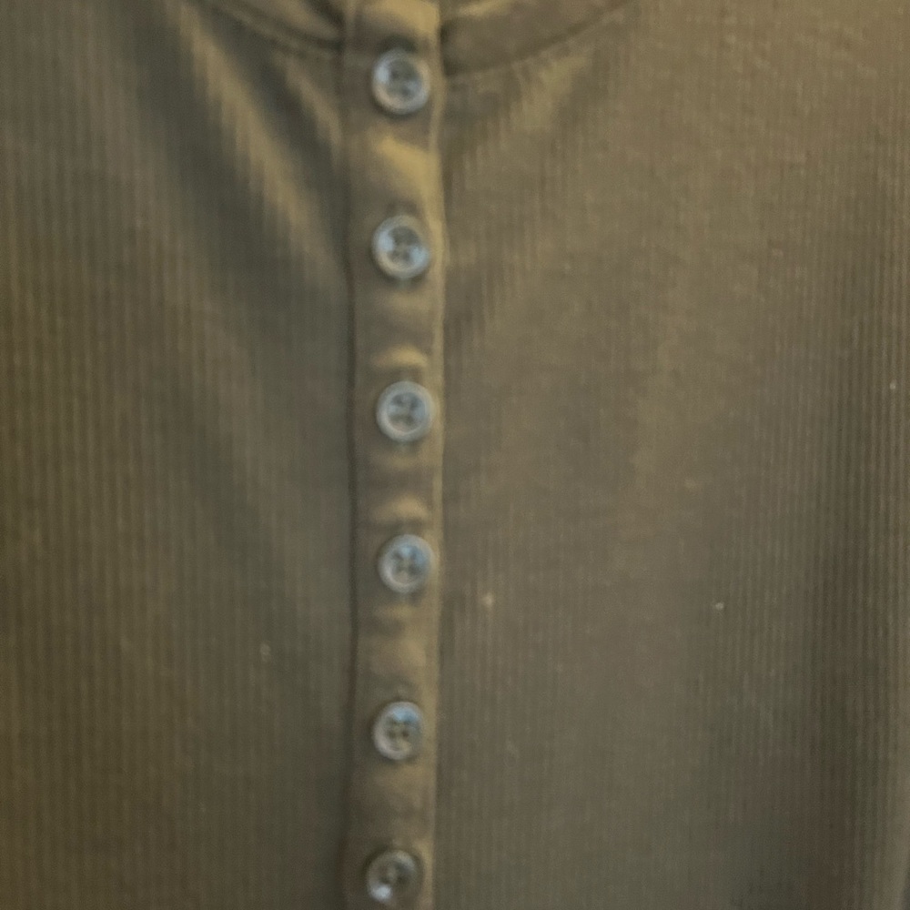 ANA Olive Soft Ribbed Henley - Picture 2 of 5